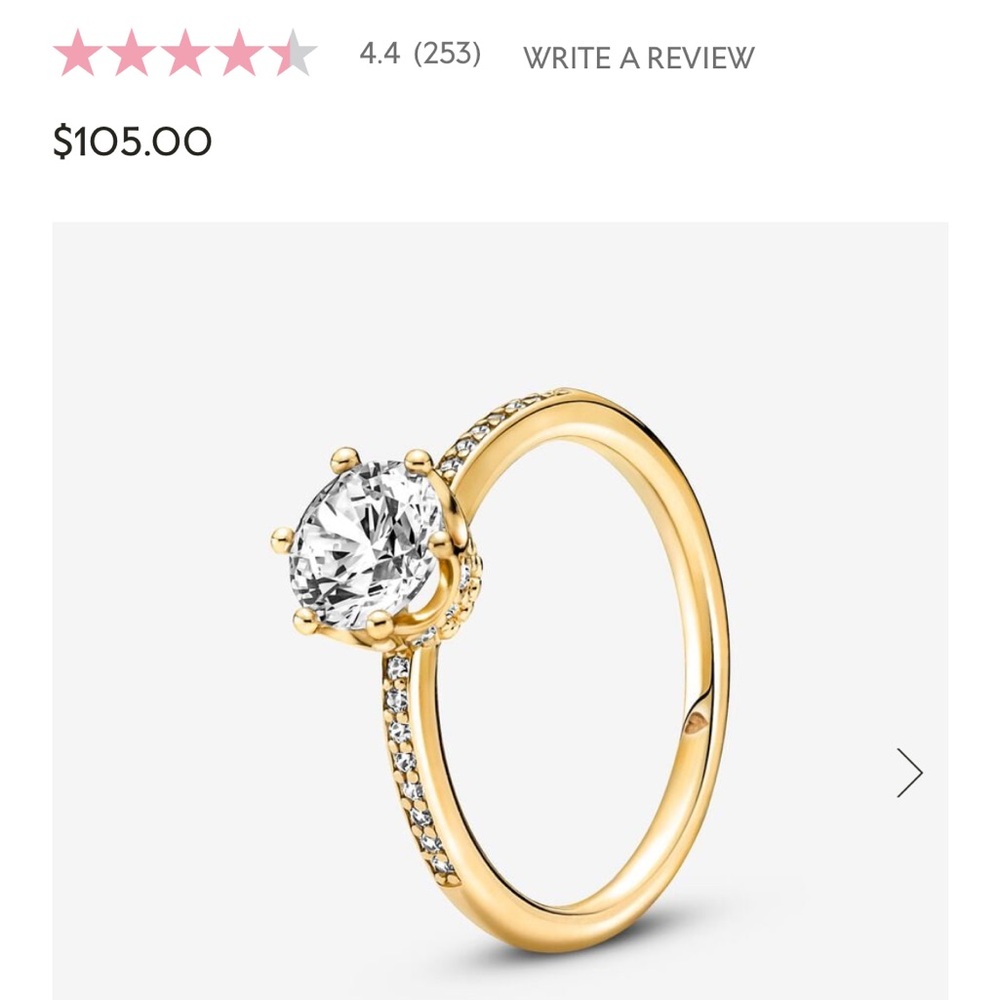 Pandora Clear Sparkling Crown Solitaire Ring